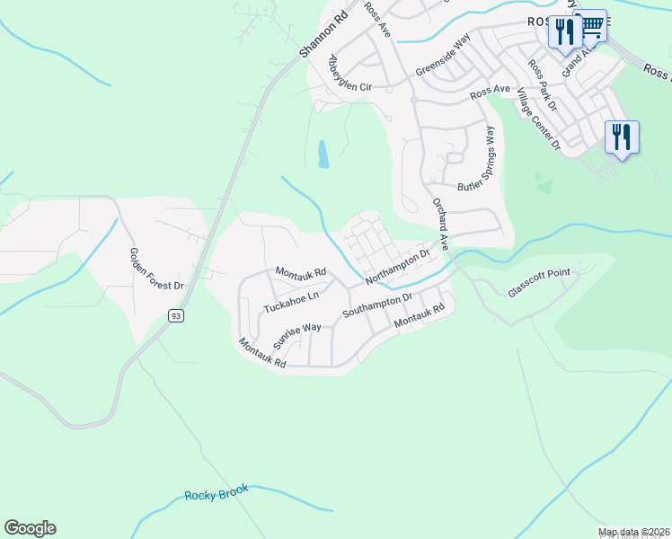map of restaurants, bars, coffee shops, grocery stores, and more near 2768 Montauk Road in Hoover