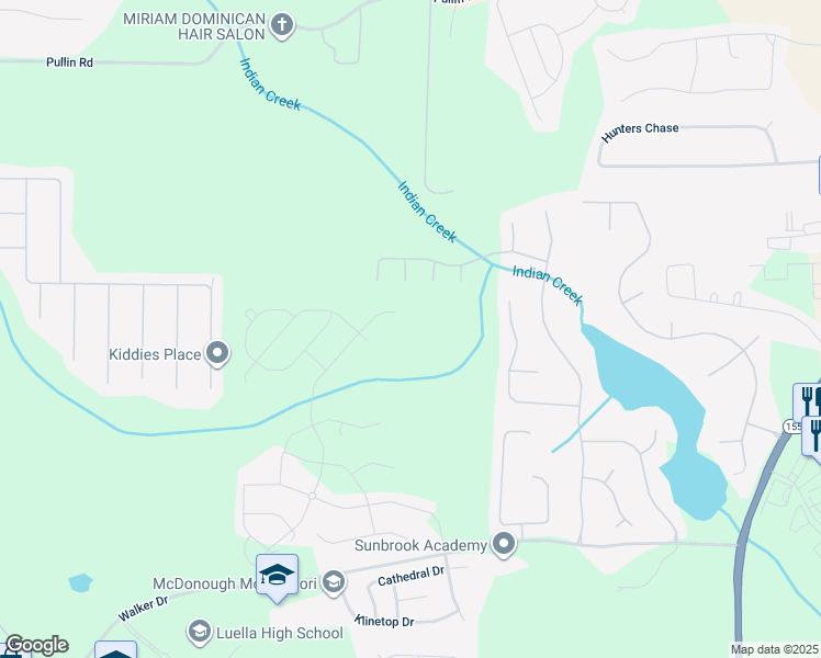 map of restaurants, bars, coffee shops, grocery stores, and more near 308 Bianca Way in McDonough