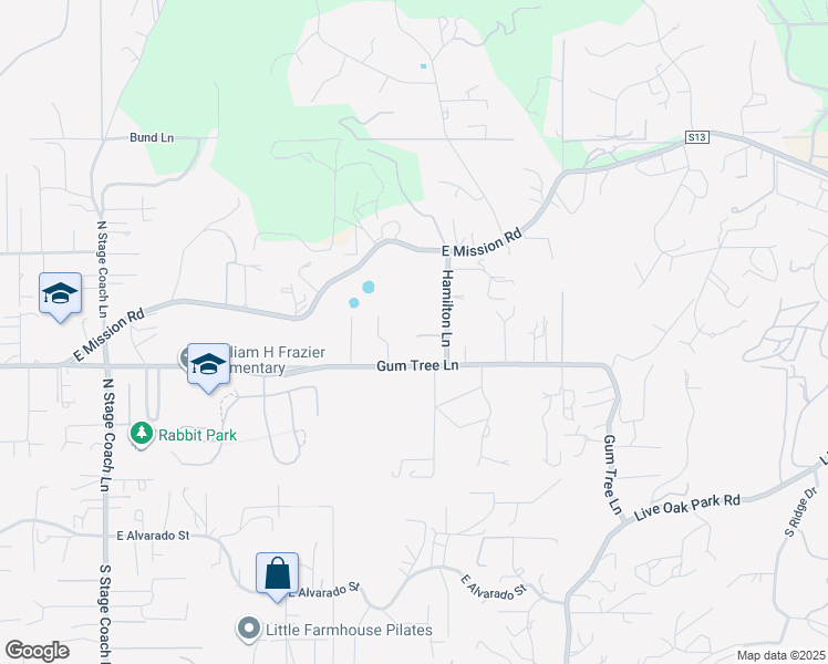map of restaurants, bars, coffee shops, grocery stores, and more near 732 Hamilton Lane in Fallbrook