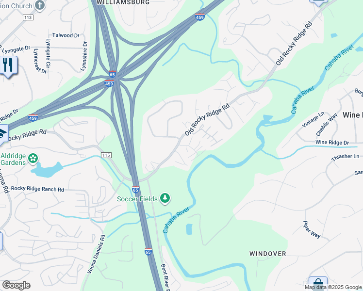 map of restaurants, bars, coffee shops, grocery stores, and more near Lennox Boulevard in Birmingham