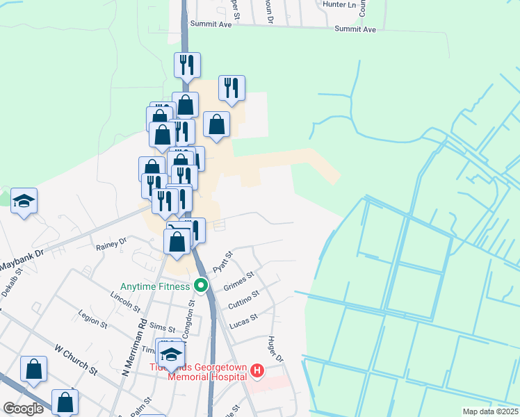 map of restaurants, bars, coffee shops, grocery stores, and more near 900 Pyatt Street in Georgetown