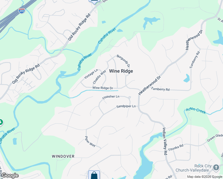 map of restaurants, bars, coffee shops, grocery stores, and more near 2417 Wine Ridge Drive in Birmingham