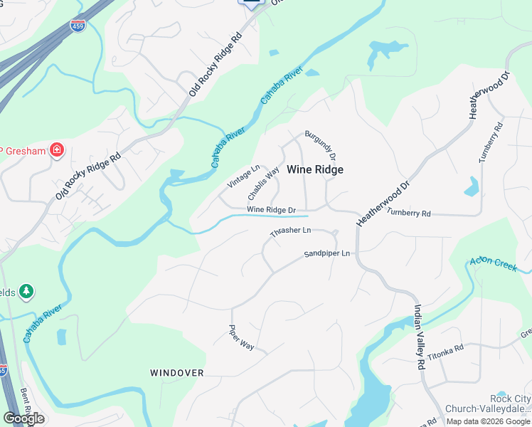 map of restaurants, bars, coffee shops, grocery stores, and more near 2399 Wine Ridge Drive in Birmingham