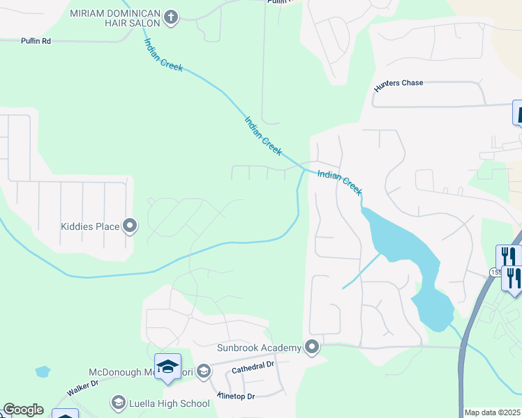 map of restaurants, bars, coffee shops, grocery stores, and more near 305 Bianca Way in McDonough