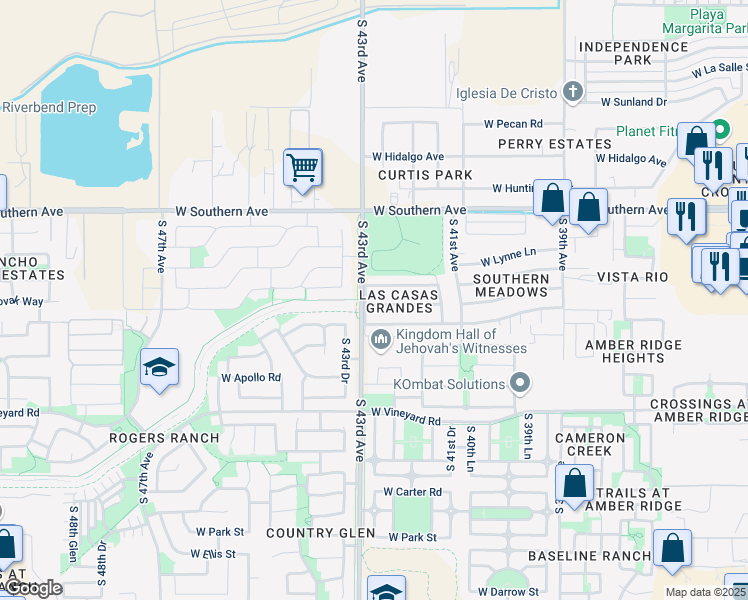 map of restaurants, bars, coffee shops, grocery stores, and more near 4241 West Burgess Lane in Phoenix
