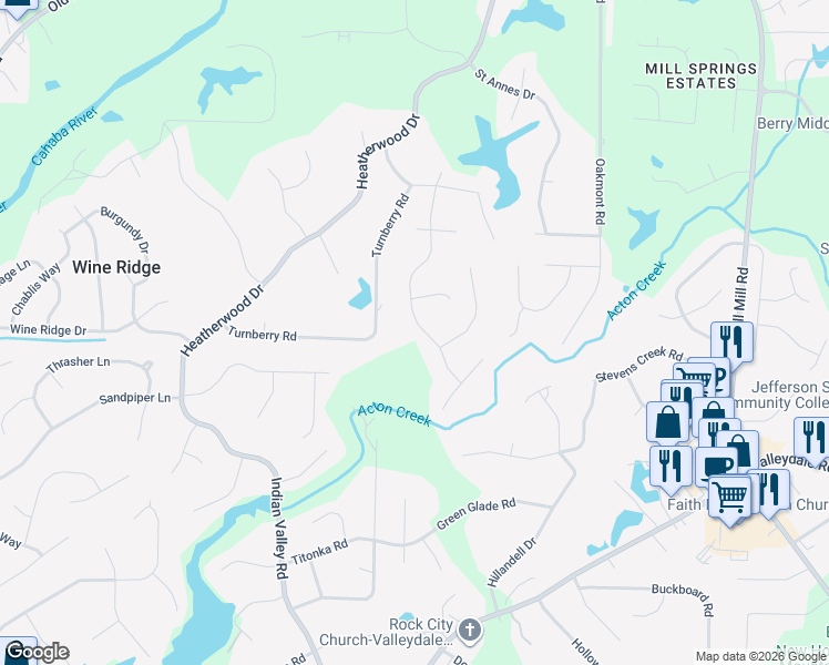 map of restaurants, bars, coffee shops, grocery stores, and more near 635 Bayhill Road in Birmingham