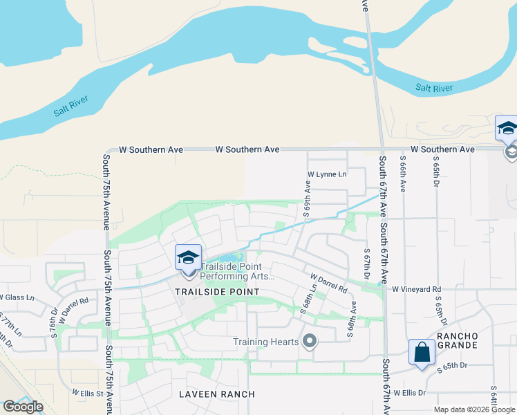 map of restaurants, bars, coffee shops, grocery stores, and more near 7036 W Alta Vista Rd in Laveen