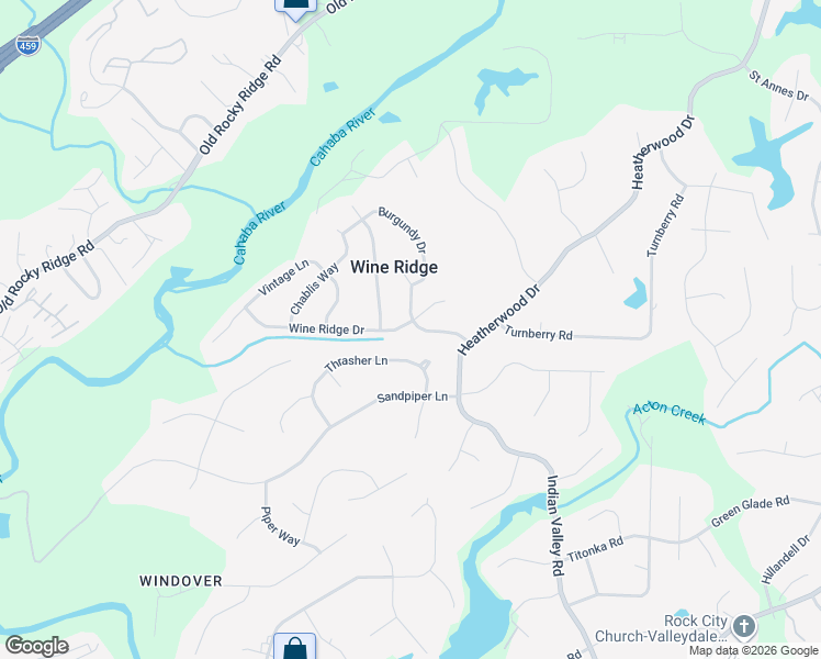 map of restaurants, bars, coffee shops, grocery stores, and more near 2429 Wine Ridge Drive in Birmingham
