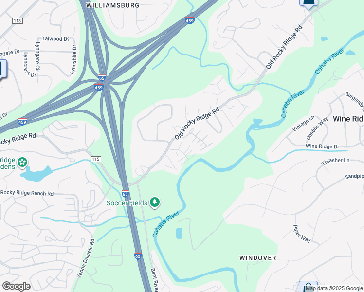 map of restaurants, bars, coffee shops, grocery stores, and more near 4390 Lennox Place in Birmingham