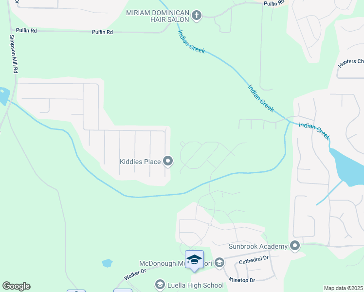map of restaurants, bars, coffee shops, grocery stores, and more near Bouquet Way in Henry County