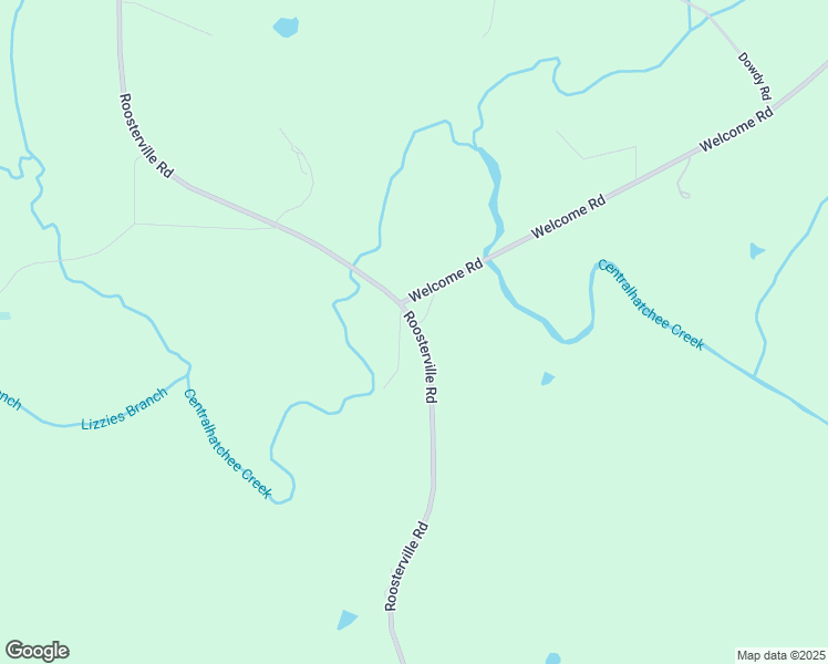 map of restaurants, bars, coffee shops, grocery stores, and more near Roosterville Road in Heard County