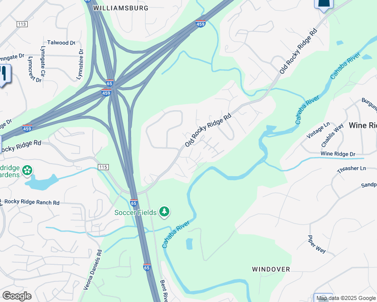 map of restaurants, bars, coffee shops, grocery stores, and more near 4390 Lennox Place in Birmingham