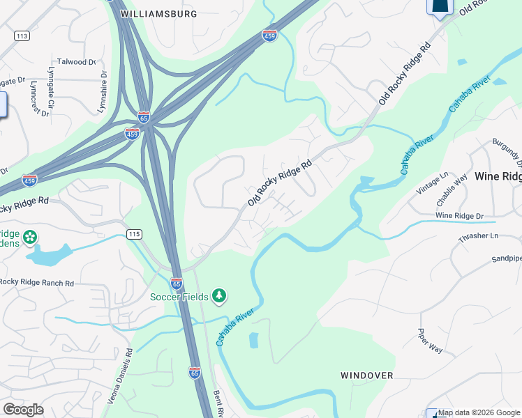 map of restaurants, bars, coffee shops, grocery stores, and more near 4390 Lennox Place in Birmingham