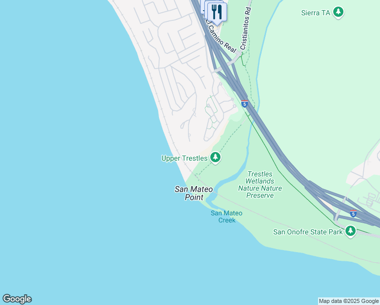 map of restaurants, bars, coffee shops, grocery stores, and more near 4130 Calle Isabella in San Clemente