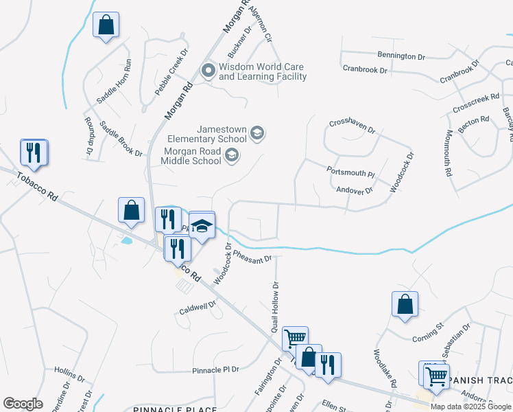 map of restaurants, bars, coffee shops, grocery stores, and more near 3710 Woodcock Drive in Hephzibah