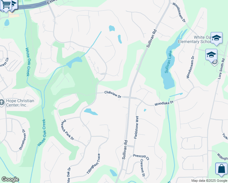 map of restaurants, bars, coffee shops, grocery stores, and more near 53 Clubview Drive in Newnan