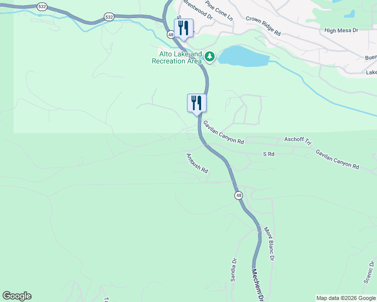 map of restaurants, bars, coffee shops, grocery stores, and more near Poma Trail in Ruidoso