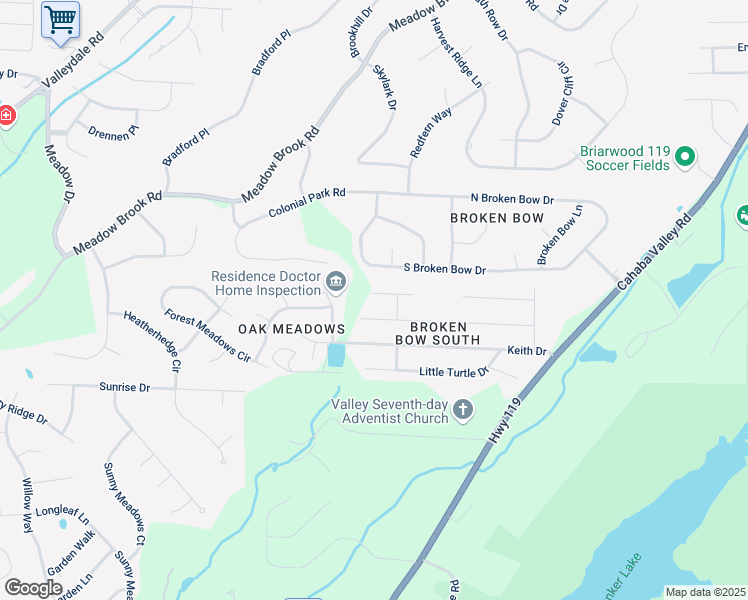 map of restaurants, bars, coffee shops, grocery stores, and more near 5408 Brooke Trc in Birmingham