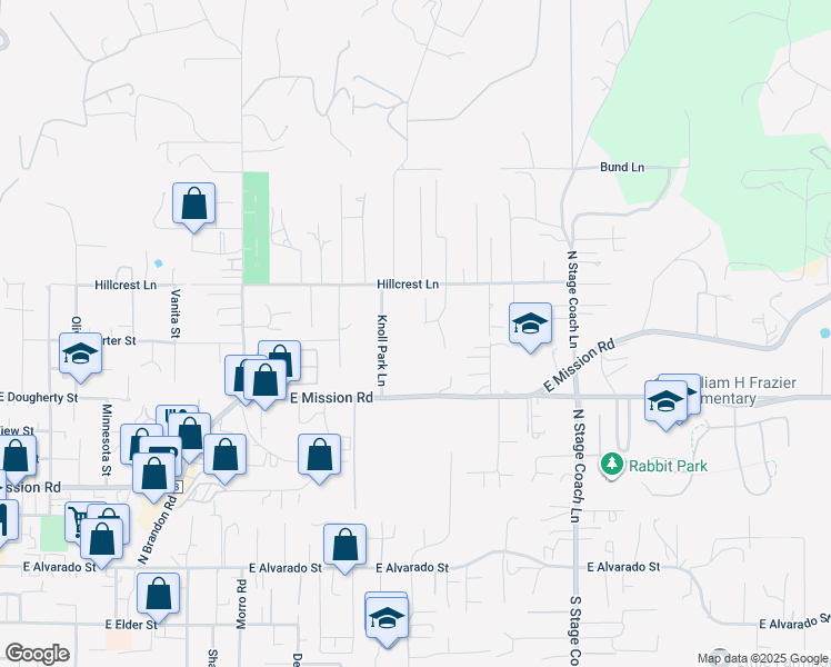map of restaurants, bars, coffee shops, grocery stores, and more near 809 Hillcrest Terrace in Fallbrook