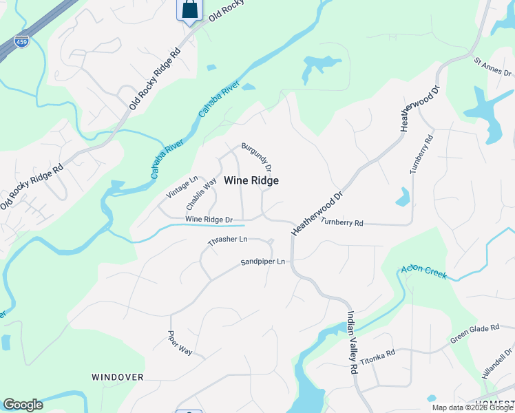 map of restaurants, bars, coffee shops, grocery stores, and more near 4729 Sylvaner Lane in Birmingham