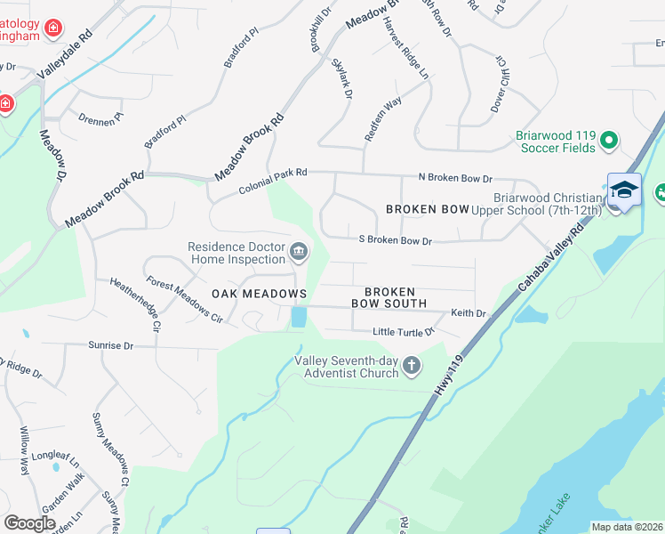 map of restaurants, bars, coffee shops, grocery stores, and more near 5408 Brooke Trc in Birmingham