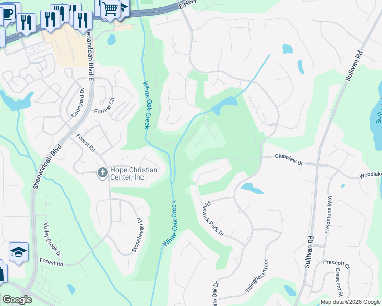 map of restaurants, bars, coffee shops, grocery stores, and more near 45 Inverness Way in Newnan