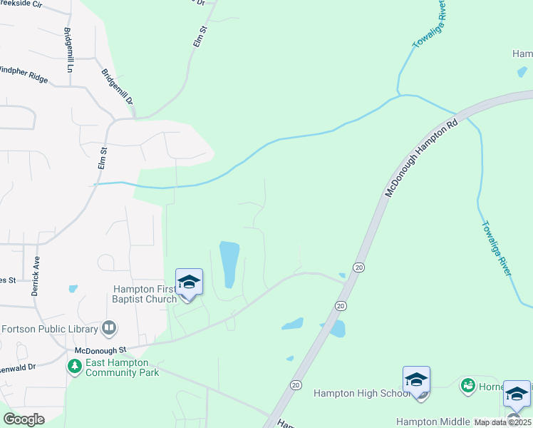 map of restaurants, bars, coffee shops, grocery stores, and more near 30 Riverside Court in Hampton