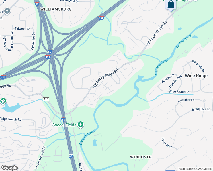 map of restaurants, bars, coffee shops, grocery stores, and more near 2426 Eagle Court in Birmingham