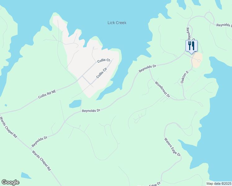 map of restaurants, bars, coffee shops, grocery stores, and more near 201 Reynolds Drive in Eatonton