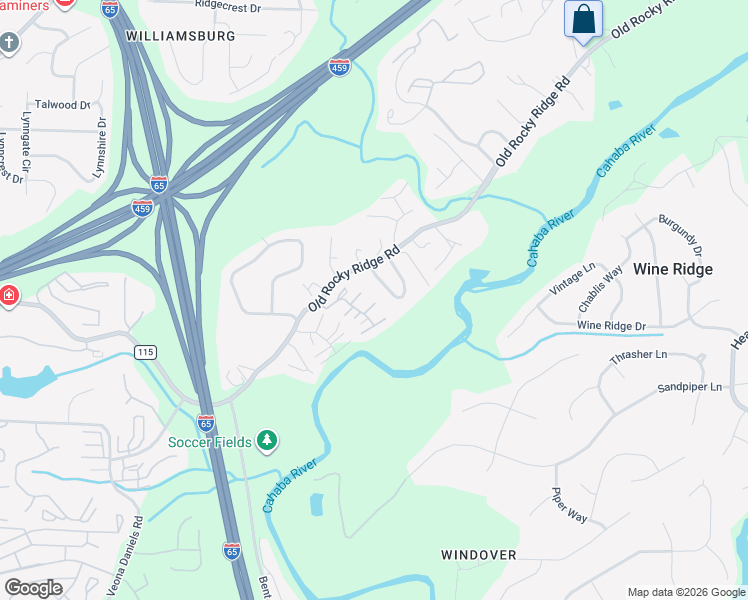 map of restaurants, bars, coffee shops, grocery stores, and more near 2426 Eagle Court in Birmingham