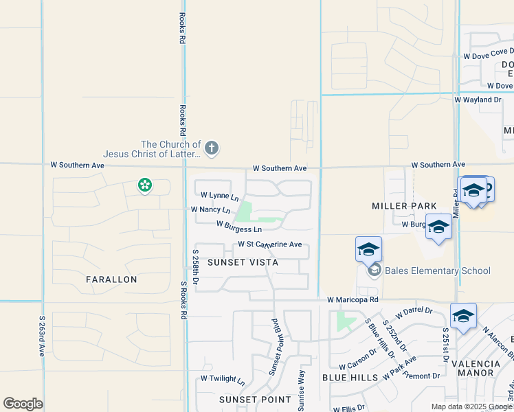 map of restaurants, bars, coffee shops, grocery stores, and more near 25690 West Nancy Lane in Buckeye