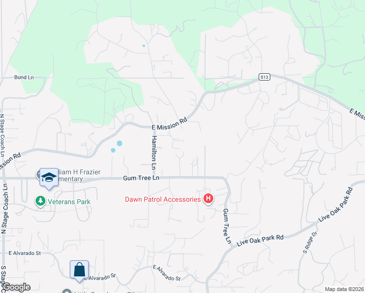 map of restaurants, bars, coffee shops, grocery stores, and more near 2399 Paige Circle in Fallbrook
