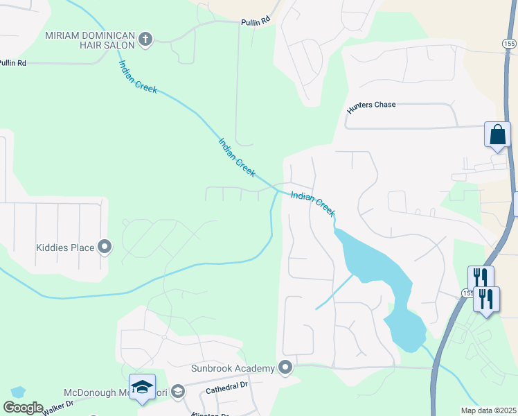map of restaurants, bars, coffee shops, grocery stores, and more near 7009 Lunar Blue Way in McDonough