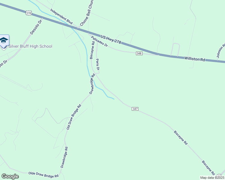map of restaurants, bars, coffee shops, grocery stores, and more near 342 Biscayne Road in Aiken