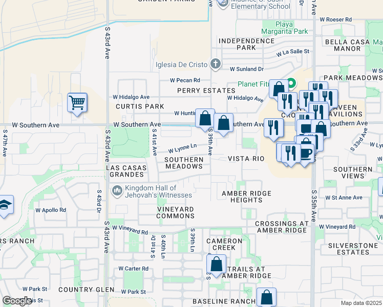 map of restaurants, bars, coffee shops, grocery stores, and more near 3948 West Nancy Lane in Phoenix