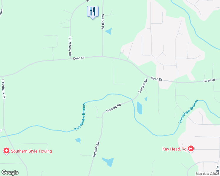 map of restaurants, bars, coffee shops, grocery stores, and more near 114 Willow Creek Drive in Locust Grove