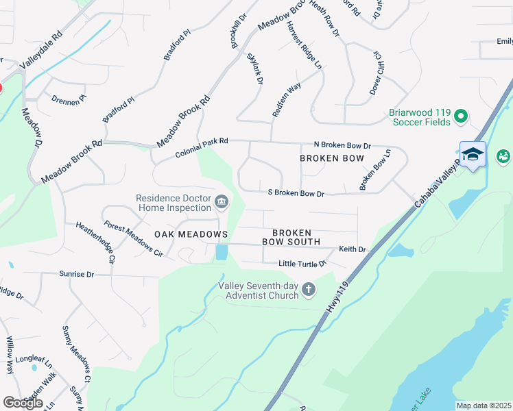 map of restaurants, bars, coffee shops, grocery stores, and more near 5408 Brooke Trc in Birmingham