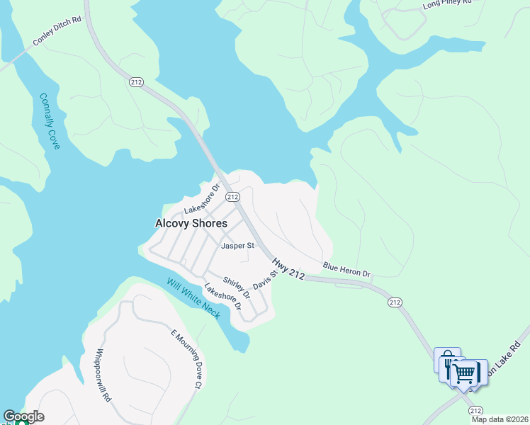 map of restaurants, bars, coffee shops, grocery stores, and more near 44 Blue Heron Drive in Monticello