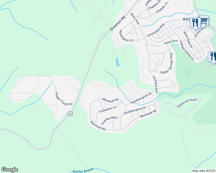 map of restaurants, bars, coffee shops, grocery stores, and more near 2499 Sebonac Road in Hoover