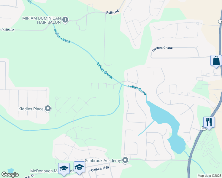 map of restaurants, bars, coffee shops, grocery stores, and more near 7004 Lunar Blue Way in McDonough