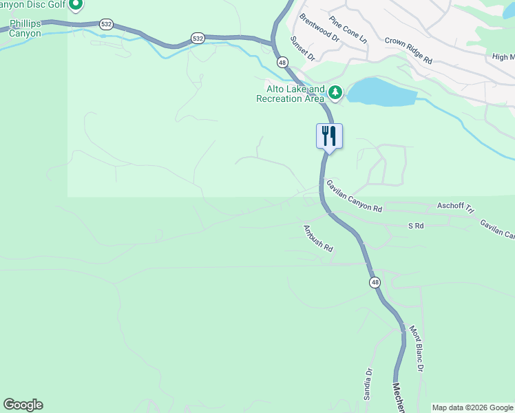 map of restaurants, bars, coffee shops, grocery stores, and more near 204 Upper Gavilan Canyon Road in Ruidoso