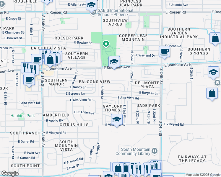 map of restaurants, bars, coffee shops, grocery stores, and more near 2011 East Burgess Lane in Phoenix