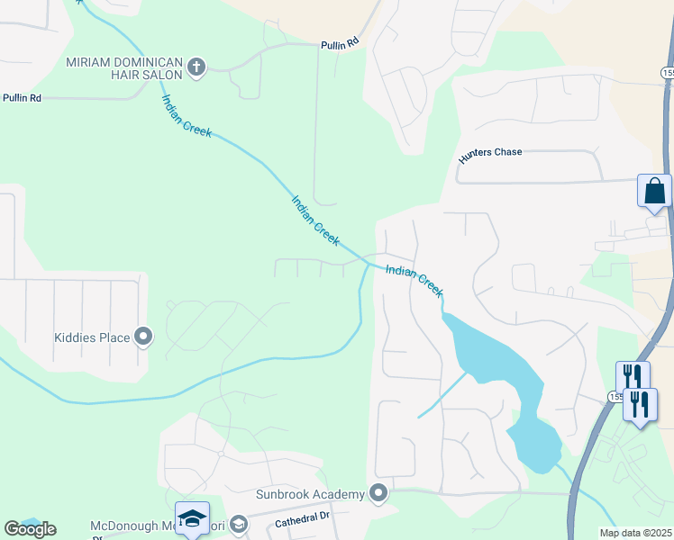map of restaurants, bars, coffee shops, grocery stores, and more near 7000 Lunar Blue Way in McDonough