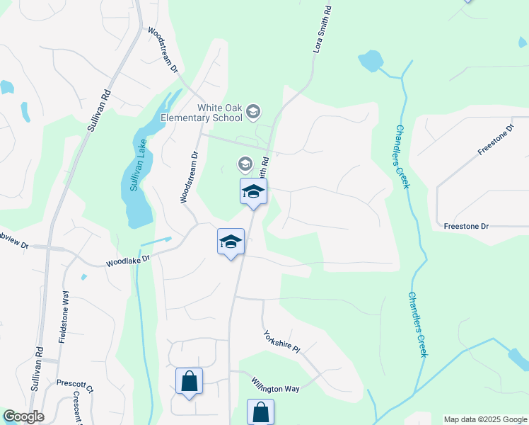 map of restaurants, bars, coffee shops, grocery stores, and more near 643 Lora Smith Road in Newnan