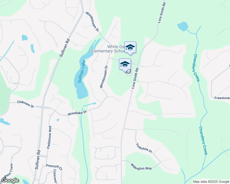 map of restaurants, bars, coffee shops, grocery stores, and more near 69 Woodlake Drive in Newnan