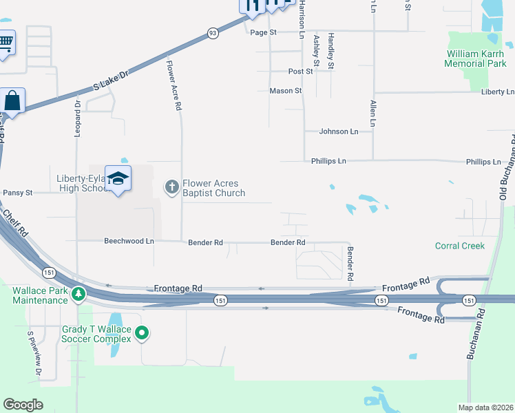 map of restaurants, bars, coffee shops, grocery stores, and more near 3114 Kidd Lane in Texarkana