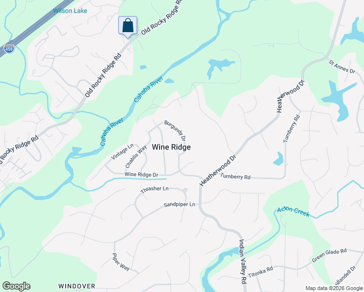 map of restaurants, bars, coffee shops, grocery stores, and more near 2448 Burgundy Drive in Birmingham