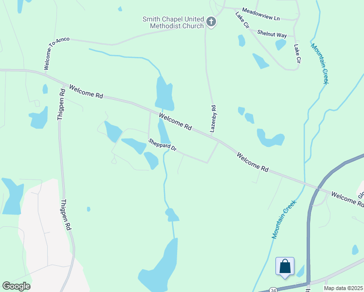 map of restaurants, bars, coffee shops, grocery stores, and more near 147 Sheppard Drive in Newnan