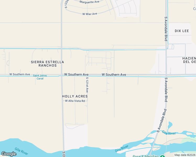 map of restaurants, bars, coffee shops, grocery stores, and more near 12007 West Southern Avenue in Tolleson