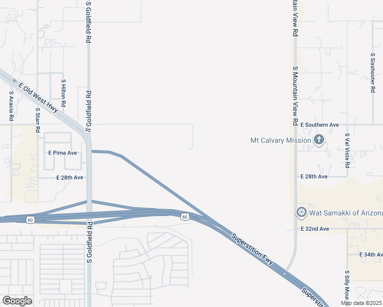 map of restaurants, bars, coffee shops, grocery stores, and more near 2590 South Arroya Road in Apache Junction
